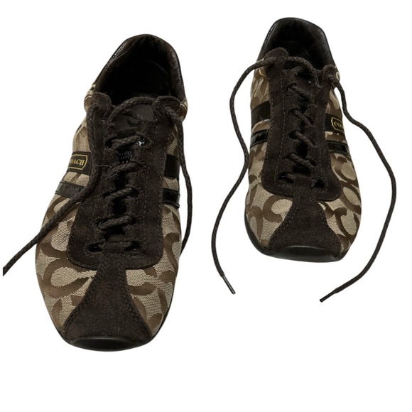 Coach Brown Monogram Sneakers - Picture 1 of 6